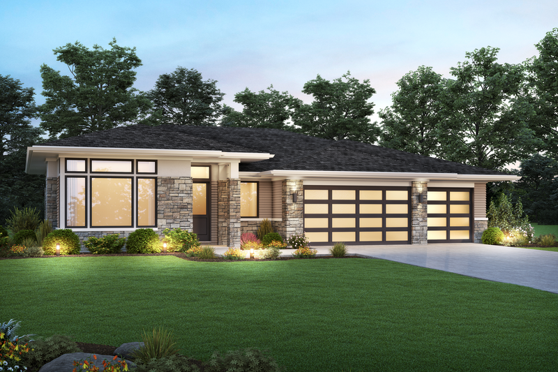 Home Plan - Prairie Exterior - Front Elevation Plan #48-1100