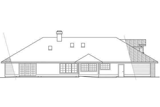 Exterior - Rear Elevation House Plan #124-402 - 3 bed, 3 bath