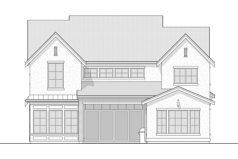 House Blueprint - Exterior - Rear Elevation 2 for European House Plan #1114-22 - 4 bed, 4.5 bath