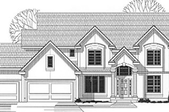 Exterior - Front Elevation for Traditional House Plan #67-302 - 4 bed, 3 bath