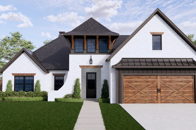 House Blueprint - Cottage Exterior - Front Elevation Plan #1096-107