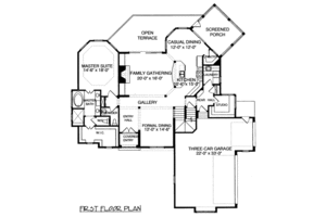 Floor Plan - Main Floor for European House Plan #413-796 - 4 bed, 3.5 bath