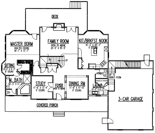 Country Floor Plan - Main Floor Plan #9-110