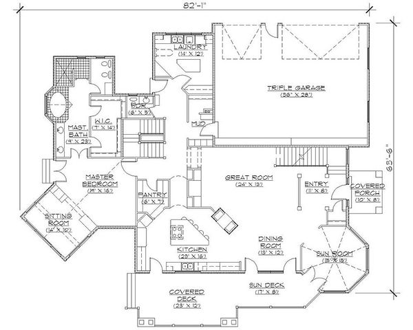 House Plan Design - European Floor Plan - Main Floor Plan #5-406