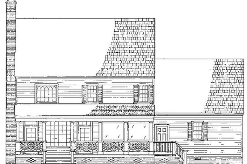 Dream House Plan - Exterior - Rear Elevation for Colonial House Plan #137-145 - 4 bed, 3 bath