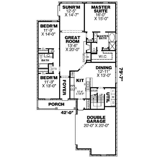 Traditional Floor Plan - Main Floor Plan #34-205