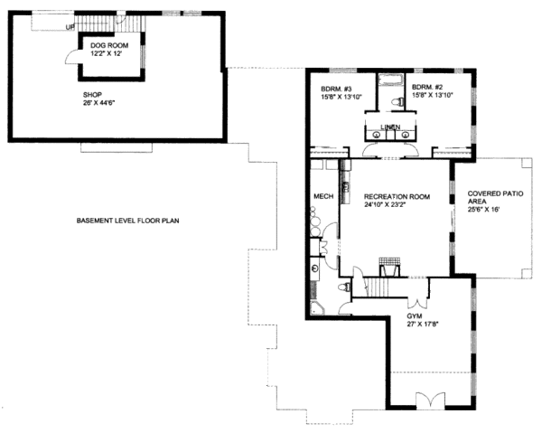 Dream House Plan - Craftsman Floor Plan - Lower Floor Plan #117-618
