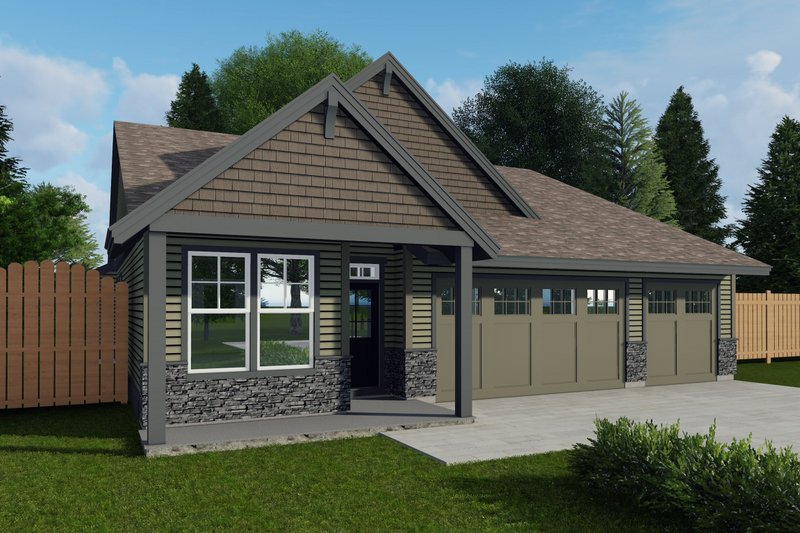 Architectural House Design - Ranch Exterior - Front Elevation Plan #53-643