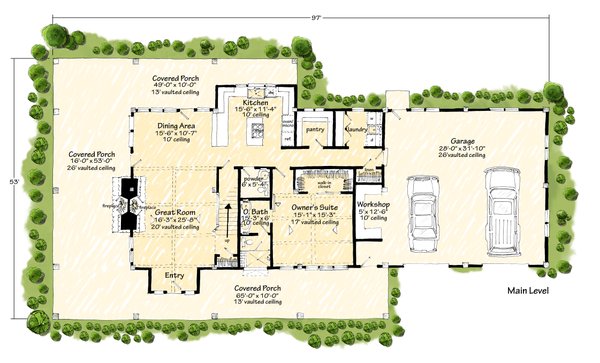 House Blueprint - Barndominium Floor Plan - Main Floor Plan #942-61