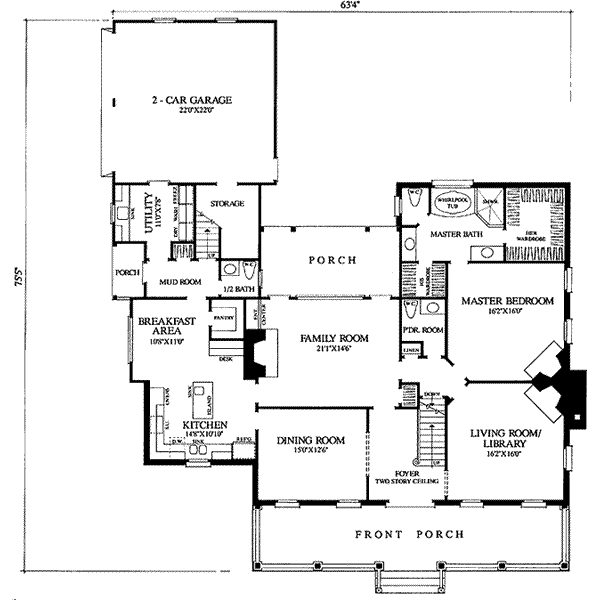 Home Plan - Southern Floor Plan - Main Floor Plan #137-235