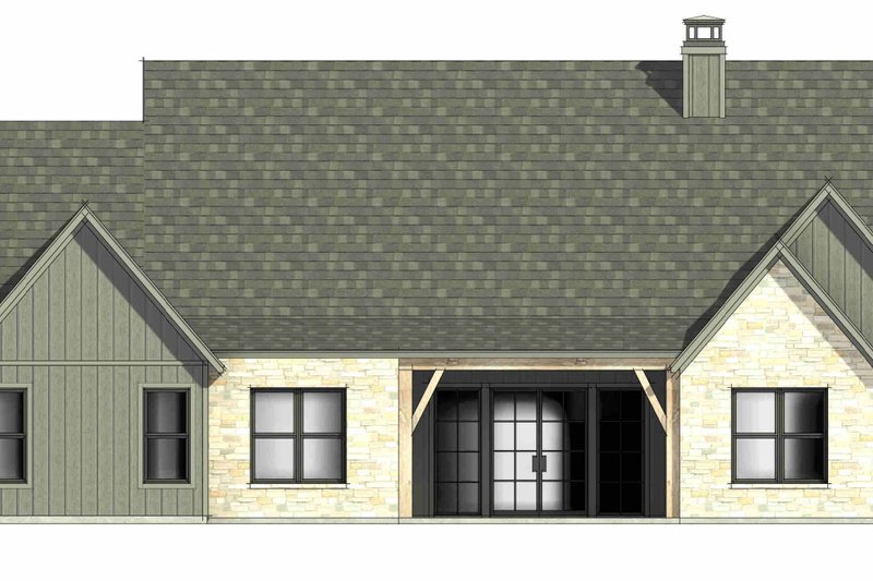 House Design - Exterior - Rear Elevation 1 for Farmhouse House Plan #1096-141 - 4 bed, 3 bath