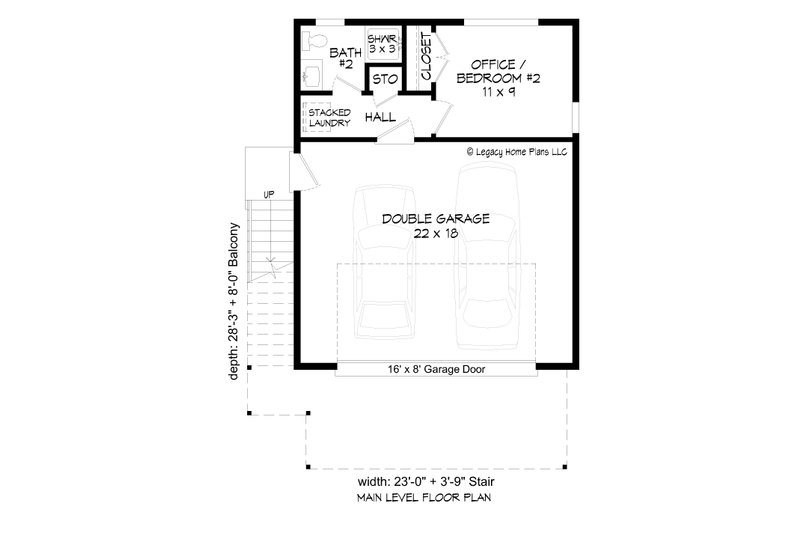 Dream House Plan - Floor Plan - Main Floor for Modern House Plan #932-711 - 2 bed, 2 bath