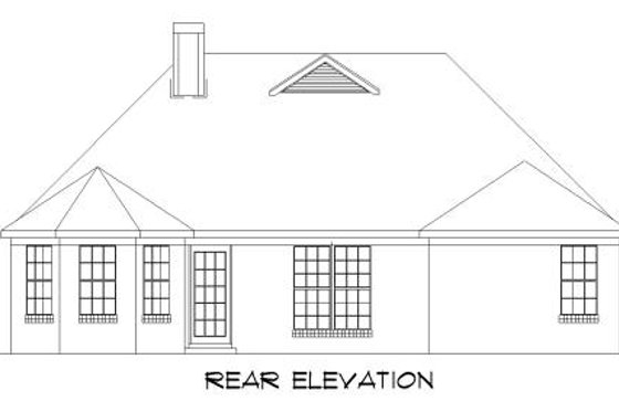 Exterior - Rear Elevation for Traditional House Plan #424-160 - 3 bed, 2 bath