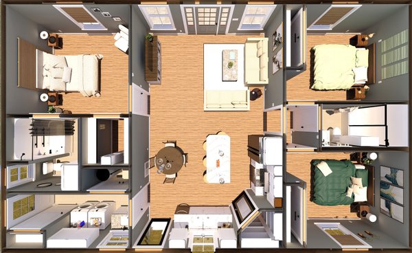 Farmhouse Floor Plan - Main Floor Plan #44-273