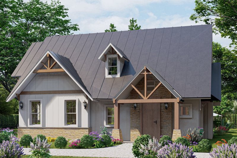 Architectural House Design - Exterior - Front Elevation 3 for Craftsman House Plan #54-557 - 3 bed, 2 bath