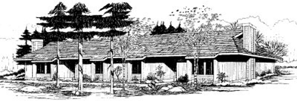 Exterior - Front Elevation 2 for Ranch House Plan #303-212 - 2 bed, 1 bath