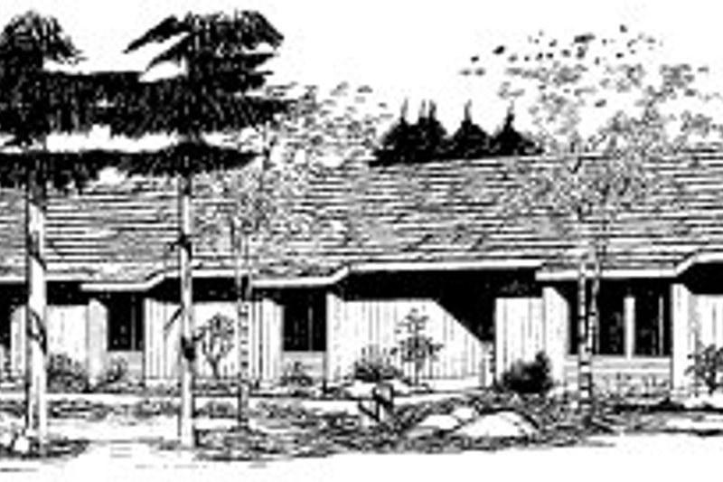 Exterior - Front Elevation 2 for Ranch House Plan #303-212 - 2 bed, 1 bath