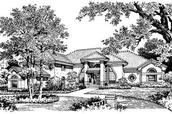 Exterior - Front Elevation for European House Plan #417-371 - 3 bed, 2.5 bath