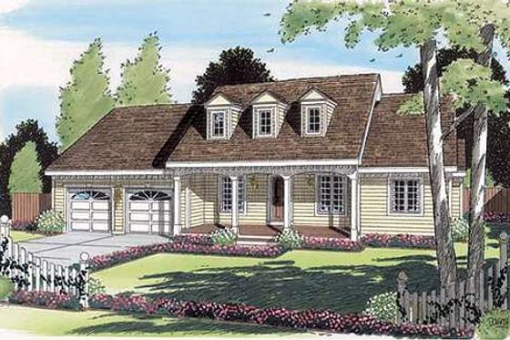 Exterior - Front Elevation for Country House Plan #312-155 - 3 bed, 2 bath
