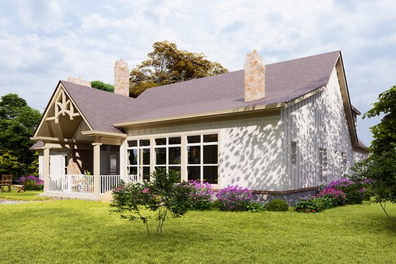 Exterior - Rear Elevation 1 for Traditional House Plan #54-422 - 3 bed, 3.5 bath
