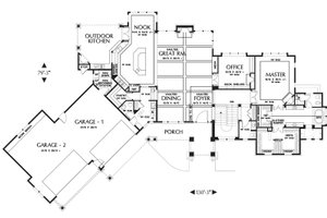 Floor Plan - Main Floor for Craftsman House Plan #48-233 - 4 bed, 3.5 bath