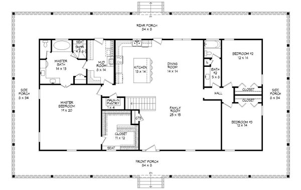Country Floor Plan - Main Floor Plan #932-175