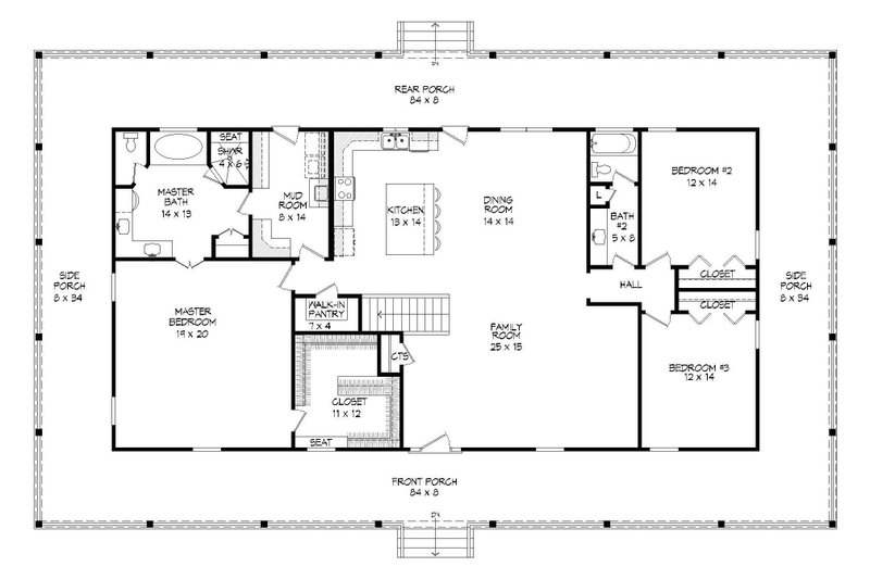 House Plan Design - Floor Plan - Main Floor for Country House Plan #932-175 - 3 bed, 2 bath