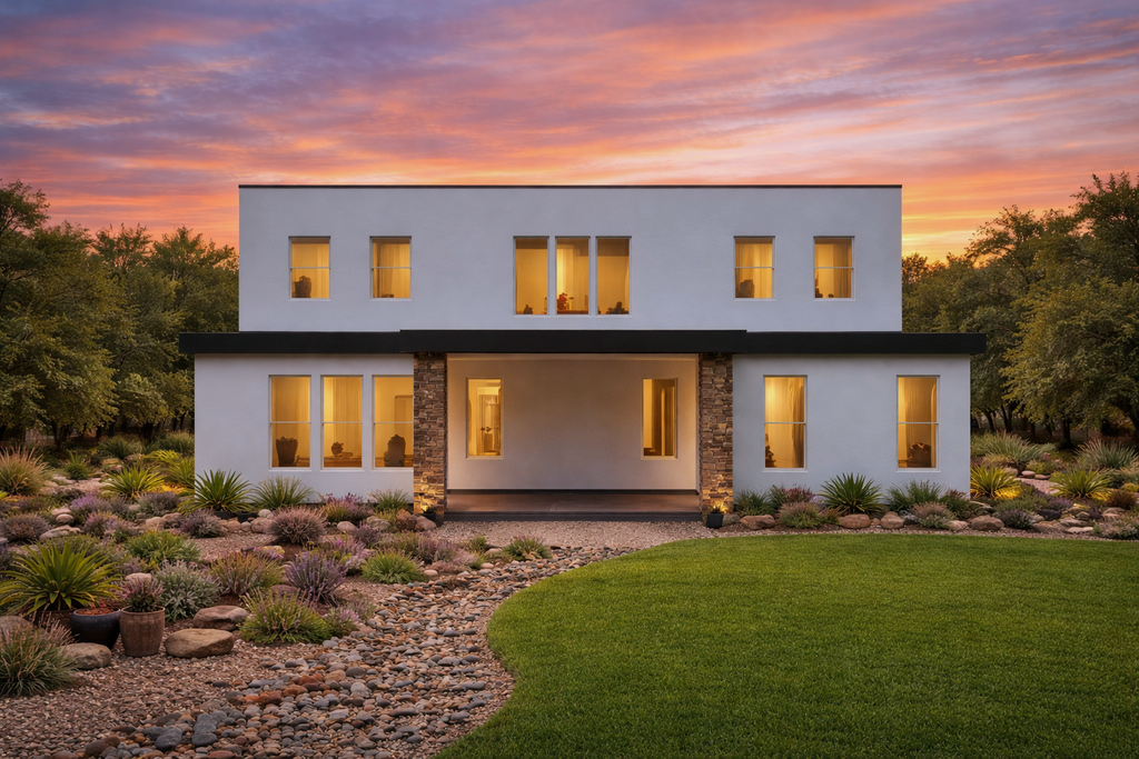 Exterior - Rear Elevation for Contemporary House Plan #1111-48 - 4 bed, 2.5 bath