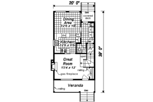 Floor Plan - Main Floor for Cottage House Plan #18-292 - 3 bed, 3 bath