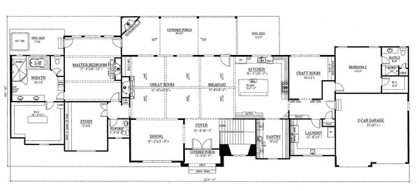 Home Plan - Craftsman Floor Plan - Main Floor Plan #437-96