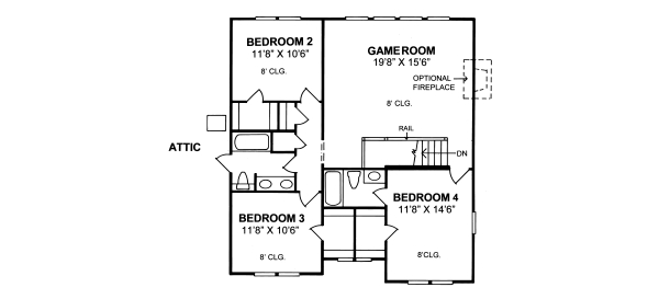 House Design - Traditional Floor Plan - Upper Floor Plan #20-314