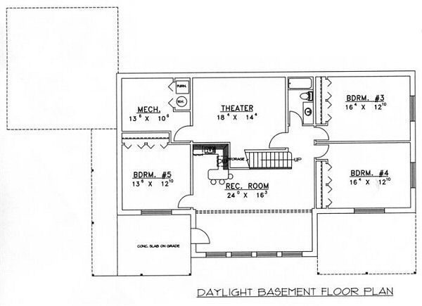 Dream House Plan - Bungalow Floor Plan - Lower Floor Plan #117-530