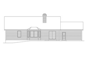 Exterior - Rear Elevation for Ranch House Plan #57-202 - 3 bed, 2 bath