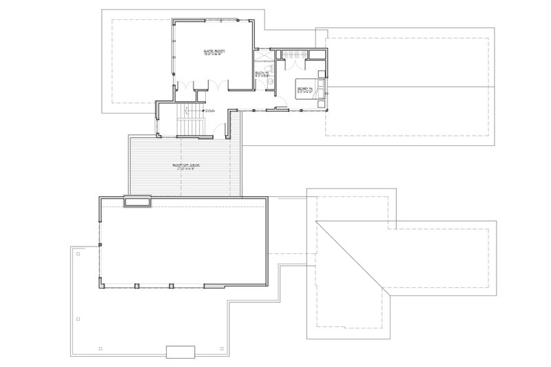 House Blueprint - Floor Plan - Upper Floor for Contemporary House Plan #892-39 - 4 bed, 4.5 bath