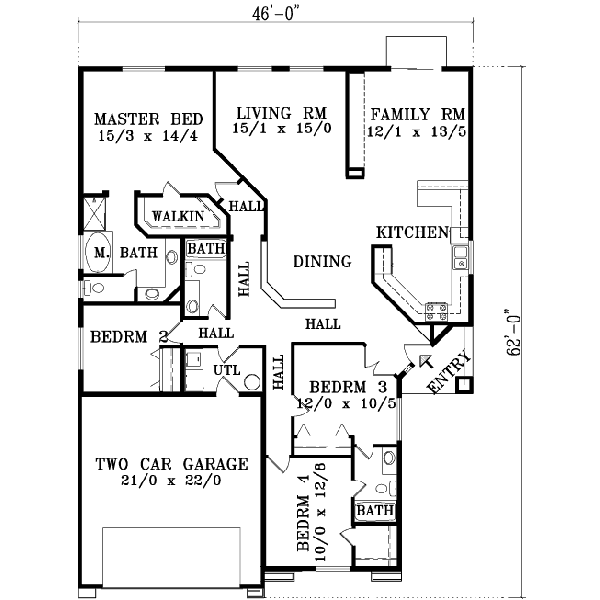 Architectural House Design - Adobe / Southwestern Floor Plan - Main Floor Plan #1-1409