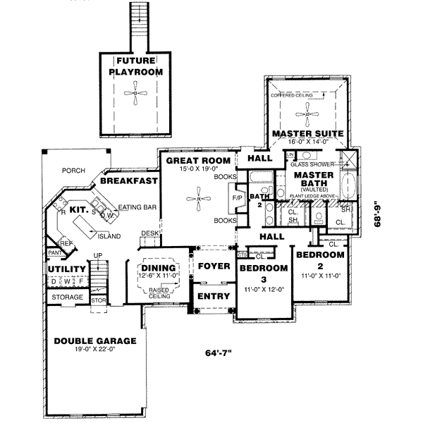 Home Plan - Traditional Floor Plan - Main Floor Plan #34-137