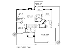 Floor Plan - Main Floor for Traditional House Plan #70-211 - 3 bed, 2 bath