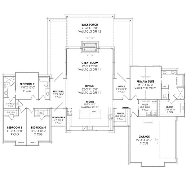 Modern Floor Plan - Main Floor Plan #1096-68