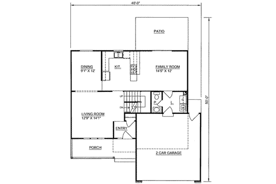 Floor Plan - Main Floor for Traditional House Plan #116-211 - 3 bed, 2.5 bath