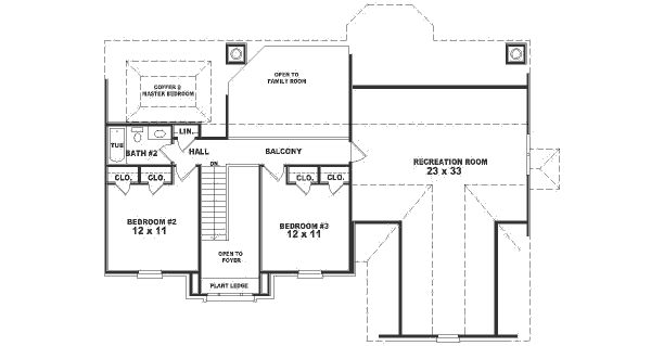 European Floor Plan - Upper Floor Plan #81-507