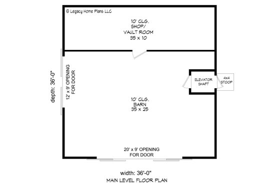 Floor Plan - Main Floor for Country House Plan #932-837, 0 bath