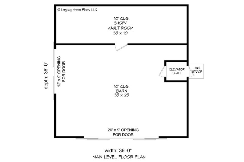 Home Plan - Floor Plan - Main Floor for Country House Plan #932-837, 0 bath