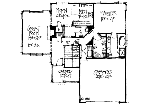 House Plan Design - Country Floor Plan - Main Floor Plan #20-243