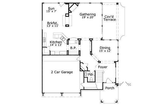 Floor Plan - Main Floor for European House Plan #411-862 - 3 bed, 3.5 bath