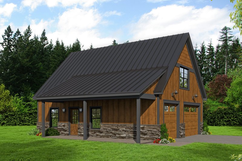 Cabin Style House Plan - 1 Beds 1 Baths 1646 Sq/Ft Plan #932-214