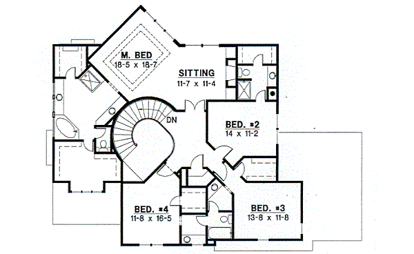 European Floor Plan - Upper Floor Plan #67-567