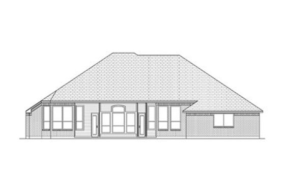 Exterior - Rear Elevation for European House Plan #84-482 - 3 bed, 2 bath