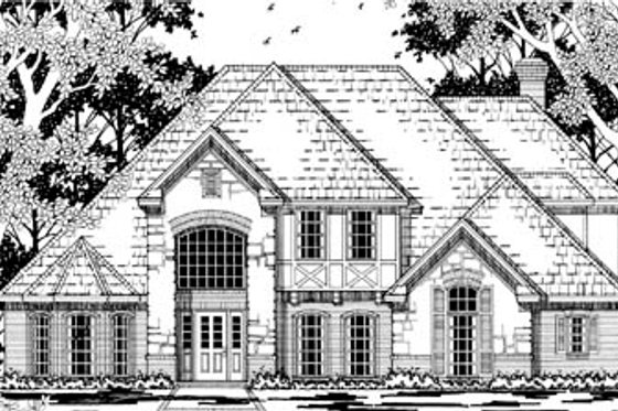 Exterior - Front Elevation for European House Plan #42-276 - 4 bed, 2.5 bath