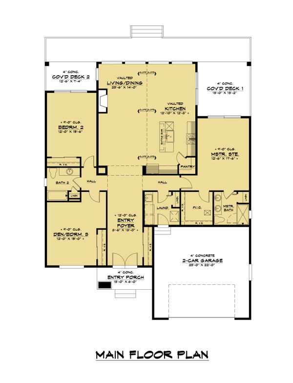 Architectural House Design - Traditional Floor Plan - Main Floor Plan #1066-122