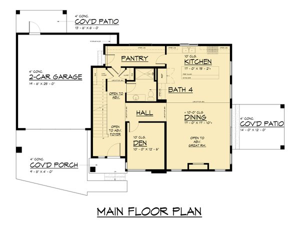 Contemporary Floor Plan - Main Floor Plan #1066-304